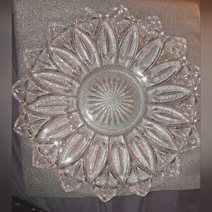 Federal Glass Petal Cake Plate EUC